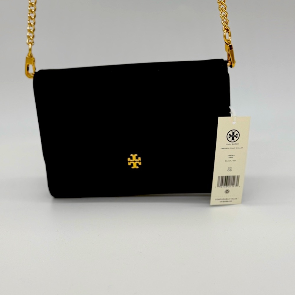 [NWT] Tory Burch Emerson chain wallet handbag crossbody in black